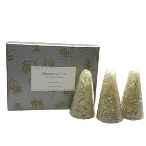 NWT WHITE BARN Candle Co. Shimmering Trees 3 Scented Candles Fruited Pinecone